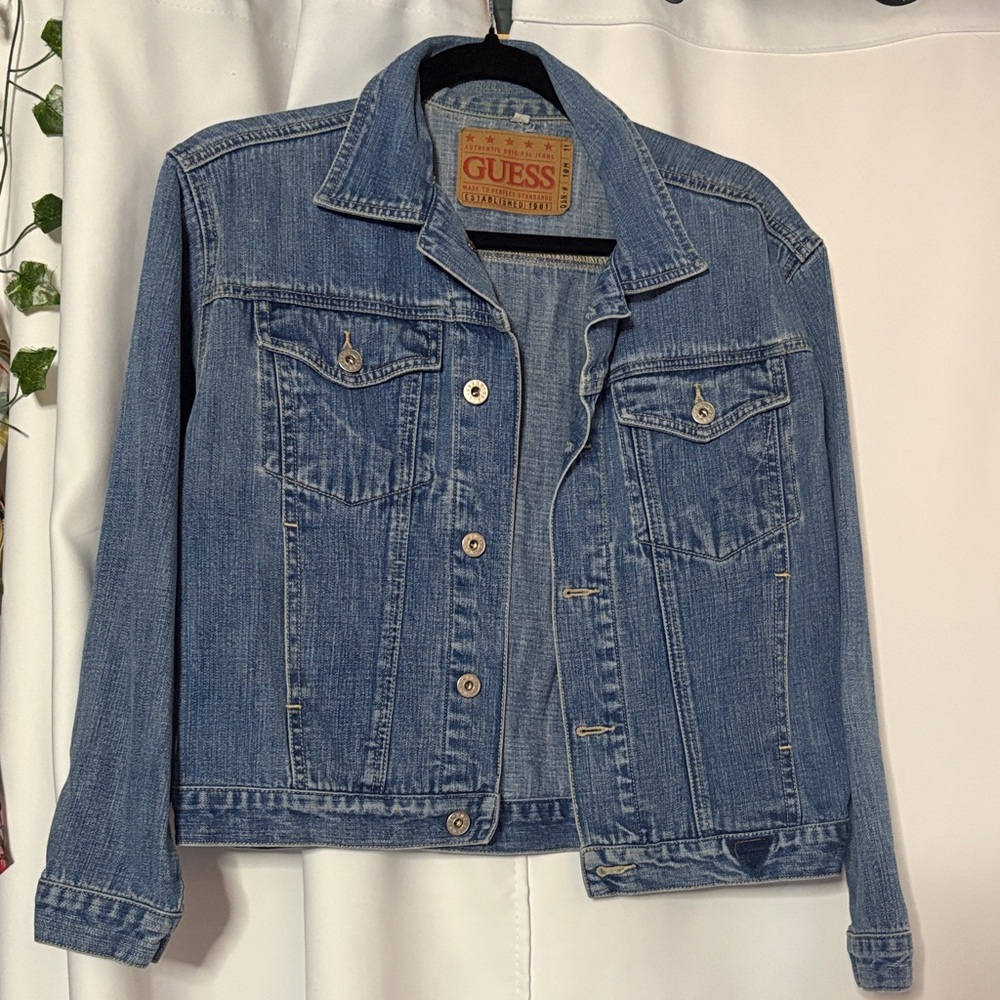 VINTAGE GUESS Women's Blue Denim Jean Jacket